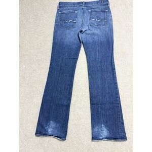 For All Mankind 7 Anthropologie Womens Low Rise Bootcut Stretch Blue Jeans Sz 30